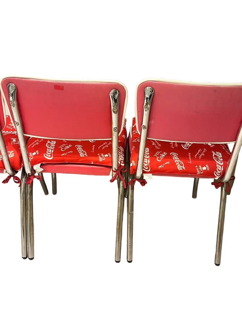 『希少非売品』CocaCola コカコーラ カフェチェア椅子 イス 赤4脚セット