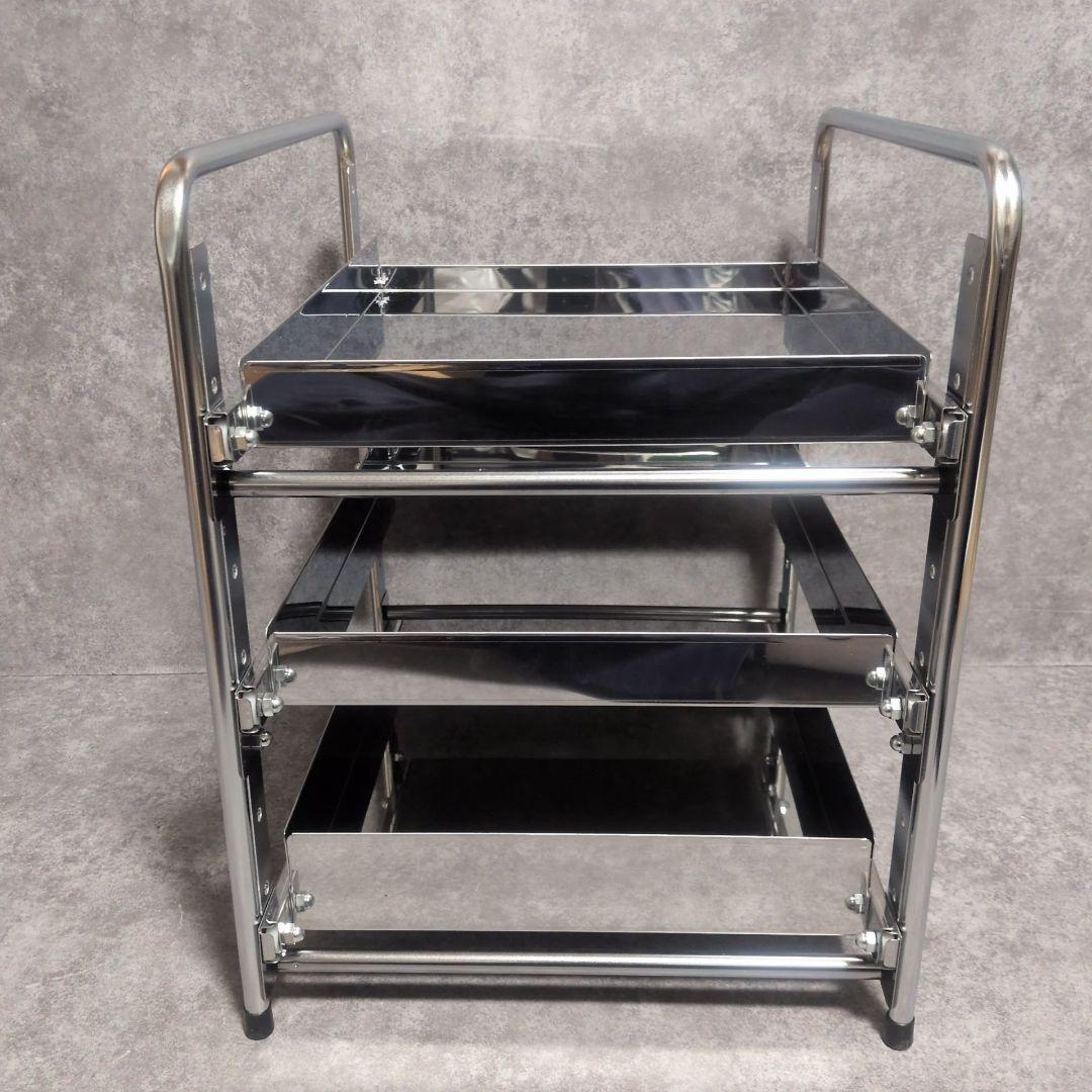 川口工器　シンク下スライドラック3段　35cm幅 美品