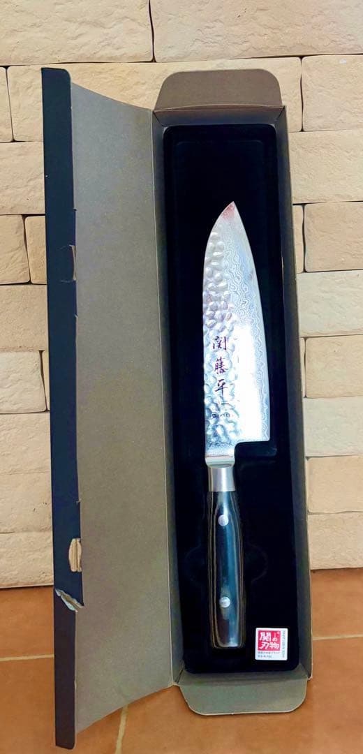 【新品未使用】ヤクセル 関藤平 ダマスカス三徳包丁