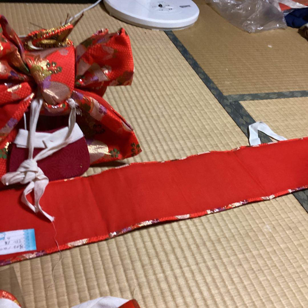 多少の難あり。七五三七歳用フルセット　帯幅14、5センチ　草履21センチ