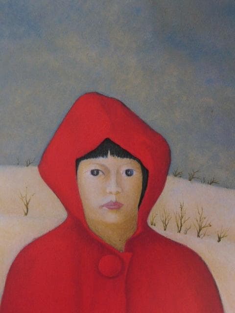 岡田肇彦、【さんぽ（未完）】、希少な額装用画集より、新品額装付、状態良好