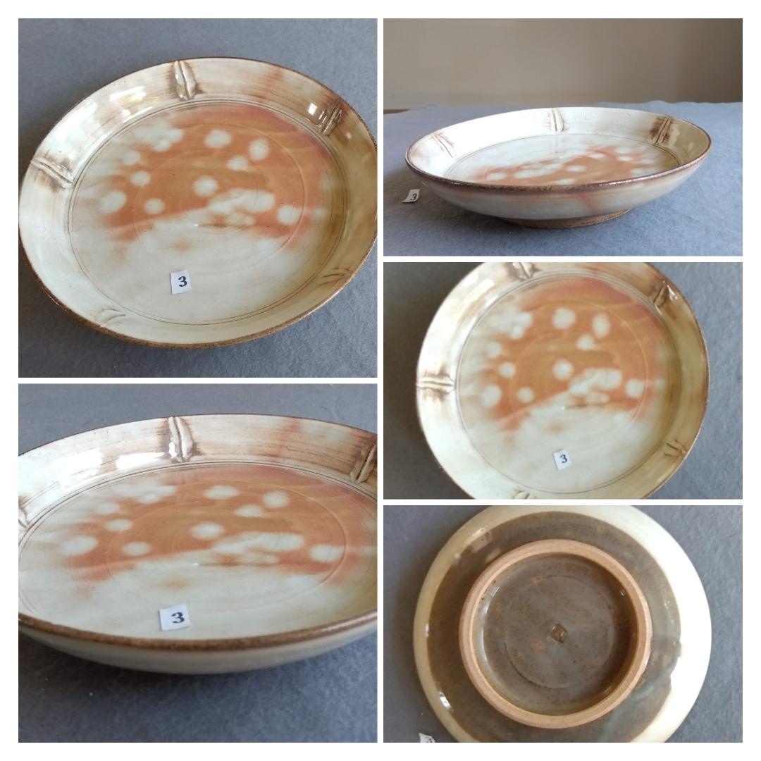 美濃焼の名工　工藤陸雄　南窯　 志野【御本手】中皿五客セット