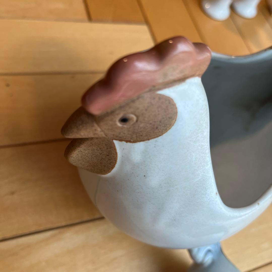 リサ　ラーソン　置物　ニワトリ　親子　エッグカップ　セット　バターケース