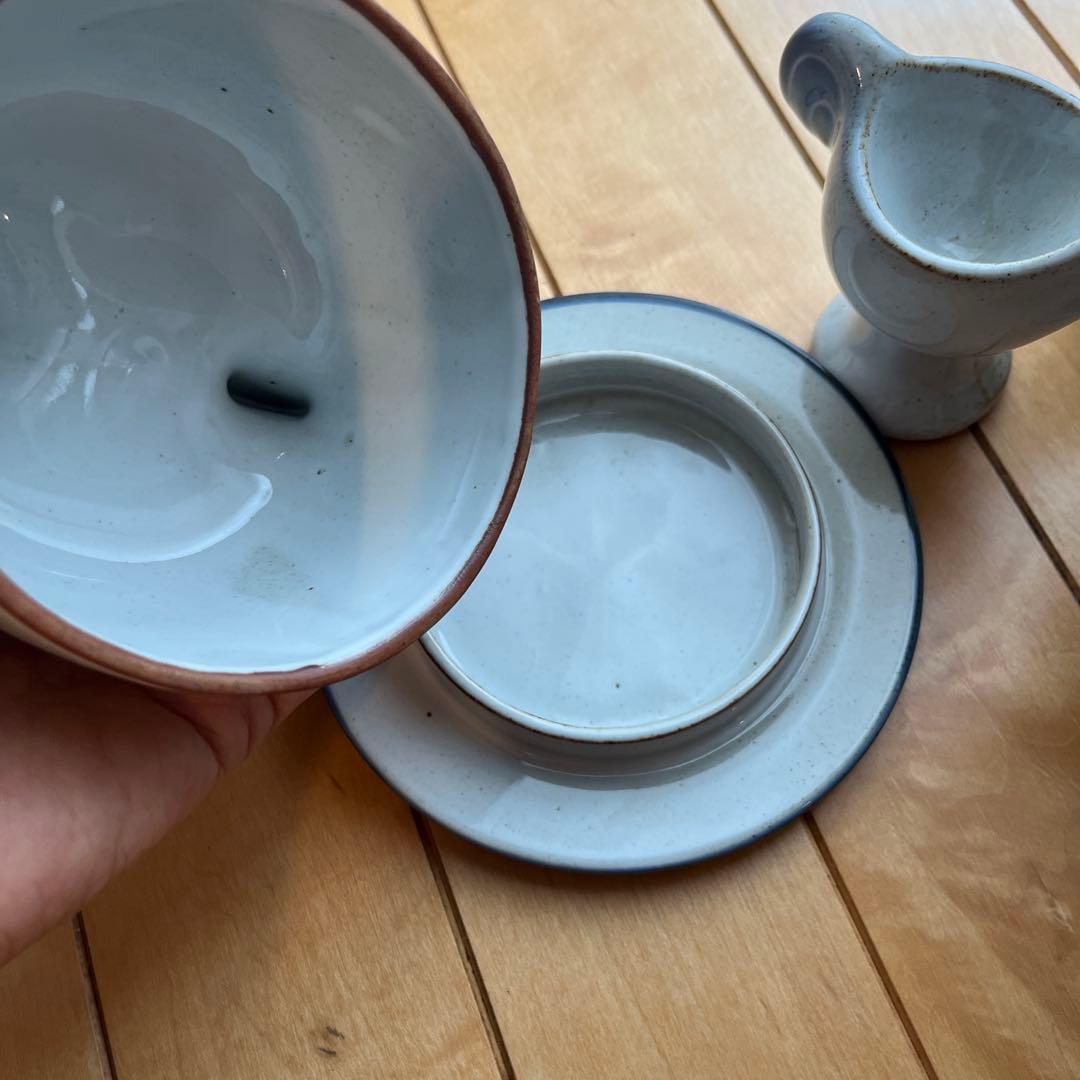 リサ　ラーソン　置物　ニワトリ　親子　エッグカップ　セット　バターケース