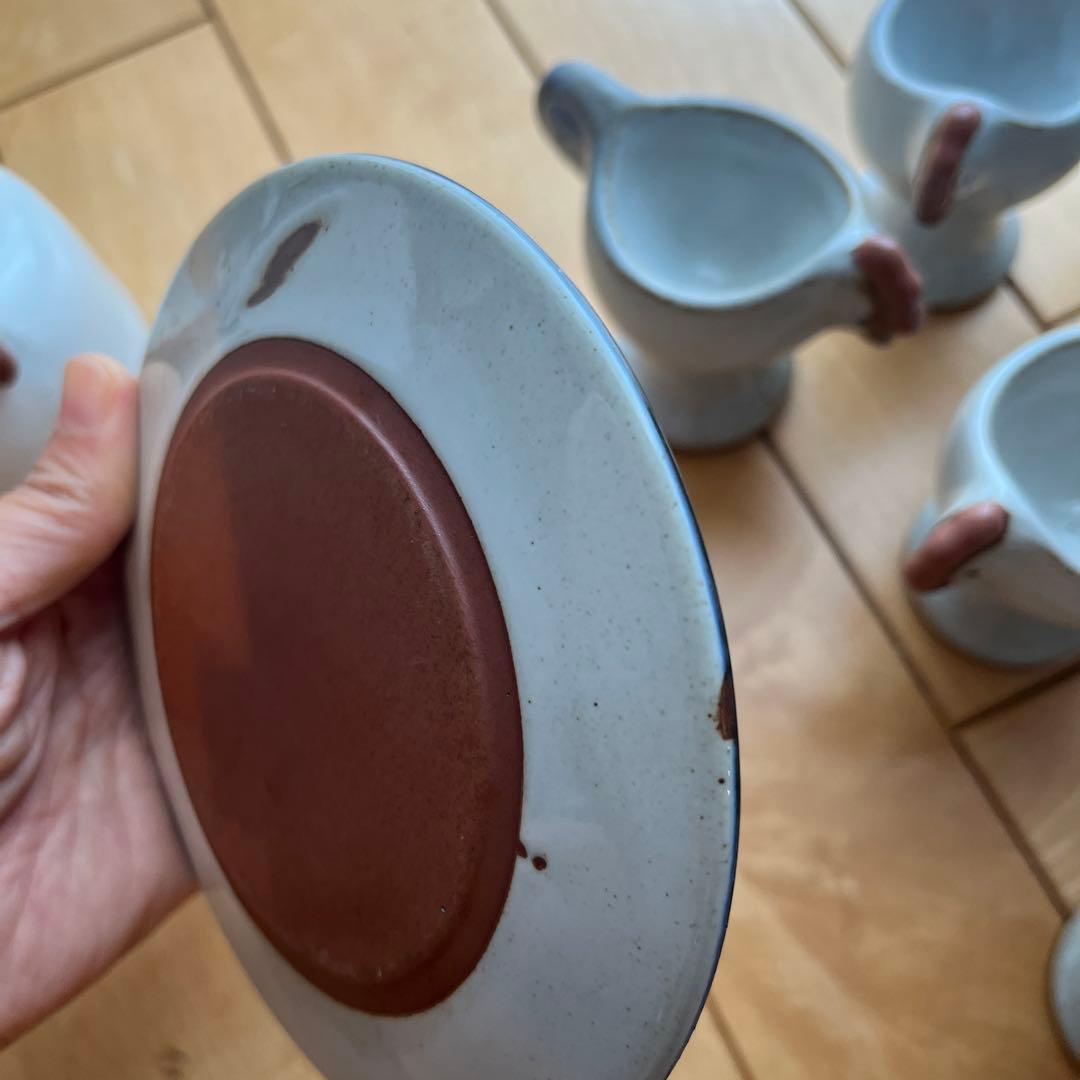 リサ　ラーソン　置物　ニワトリ　親子　エッグカップ　セット　バターケース