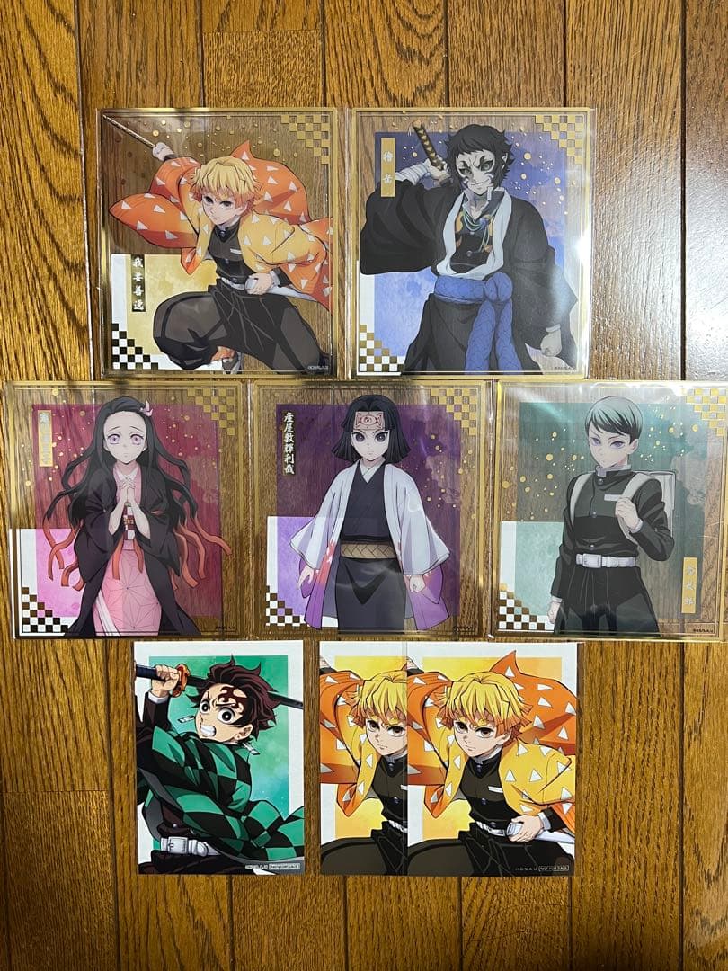 アニプレックス オンラインくじ 鬼滅の刃 F賞クリア色紙、5連特典