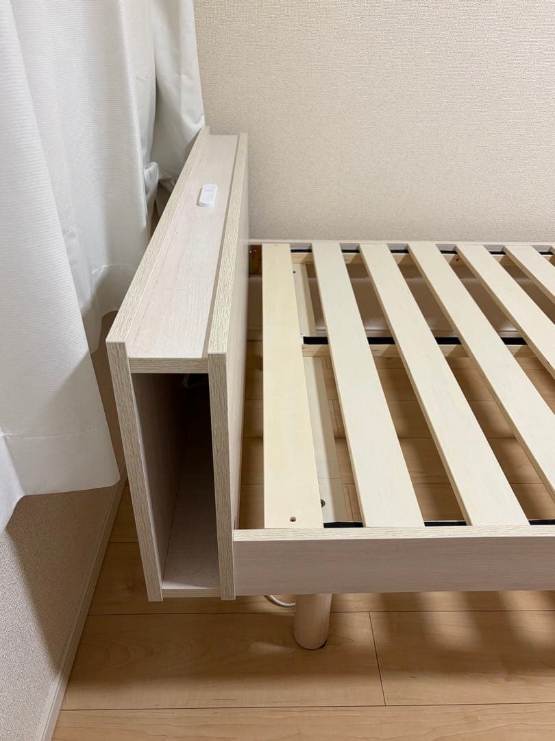 シングルベッド 棚付き すのこベッド