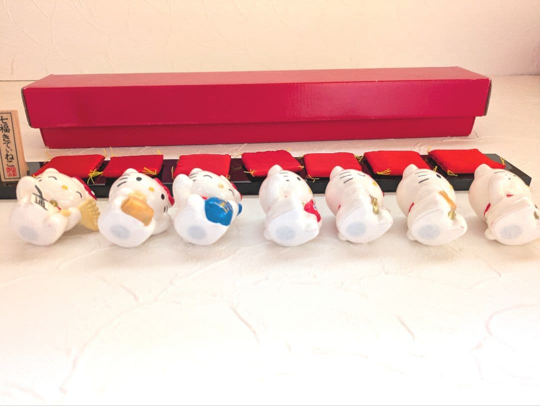【未使用】ハローキティ 七福きてぃねこ 七福神 陶器 置物 サンリオ レア