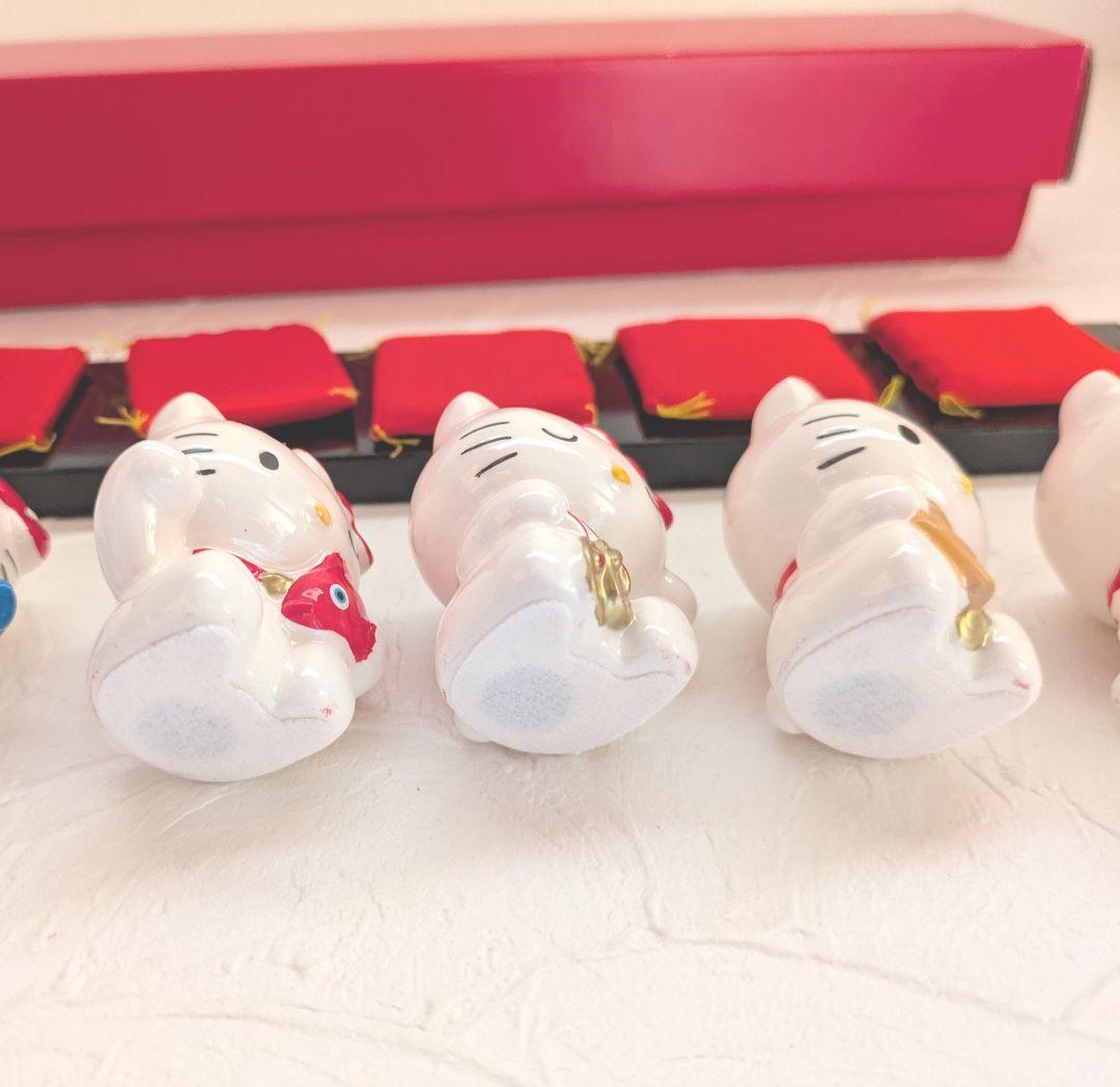 【未使用】ハローキティ 七福きてぃねこ 七福神 陶器 置物 サンリオ レア