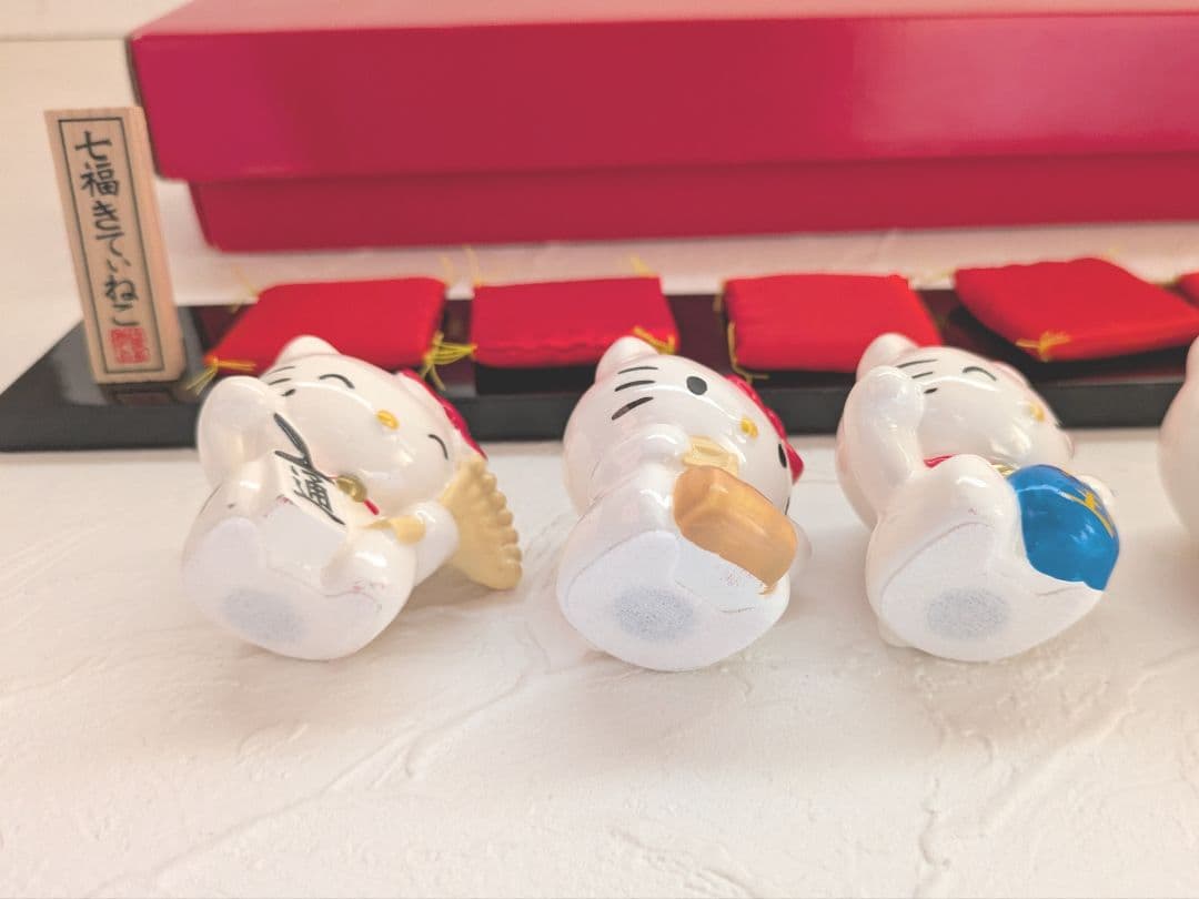 【未使用】ハローキティ 七福きてぃねこ 七福神 陶器 置物 サンリオ レア