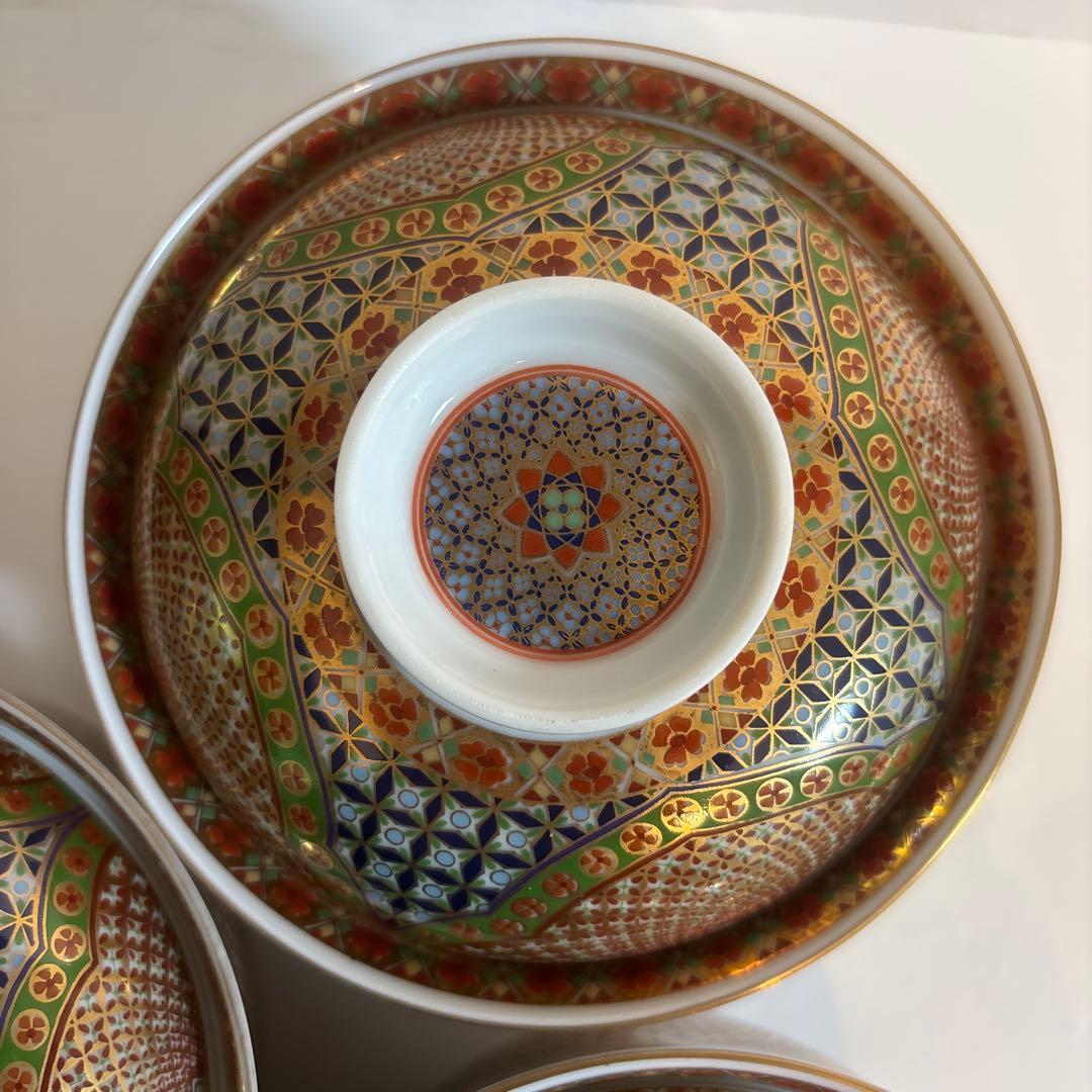 庫山窯 『献上手金彩』御碗揃 蓋付5客 小丼 どんぶり 【廃盤品】✨希少✨