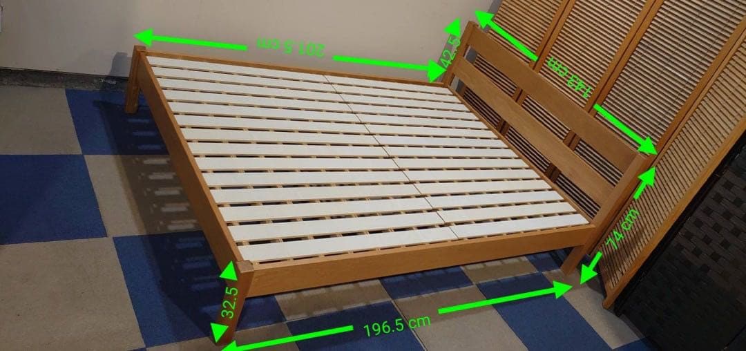 東京都23区送料込 無印良品 ダブルベッドフレーム オーク材(TP04625)