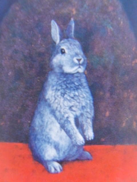 堀井聰　「玉兔」、希少画集より、状態良好、新品高級額装付