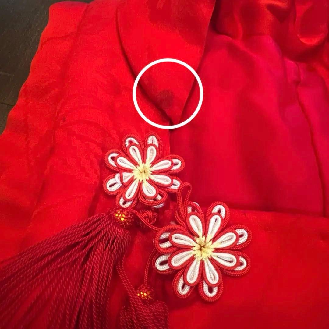 アンティーク 七五三 三歳〜五歳 着物 被布 フルセット しだれ桜 折鶴 付け襟