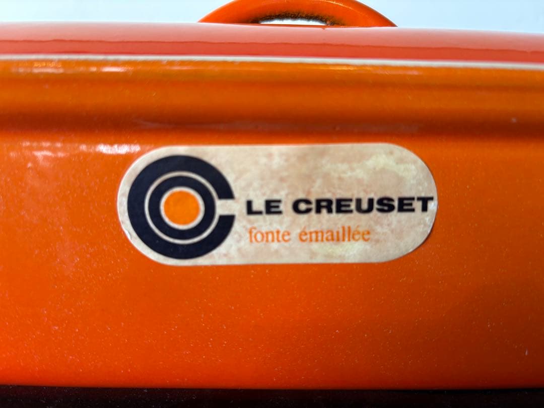 LE CREUSET テリーヌ型　オレンジ 約28cm シールアリ　レトロ