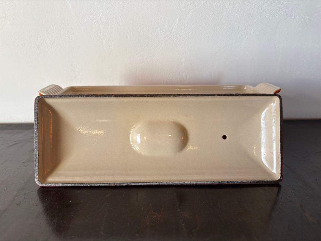 LE CREUSET テリーヌ型　オレンジ 約28cm シールアリ　レトロ