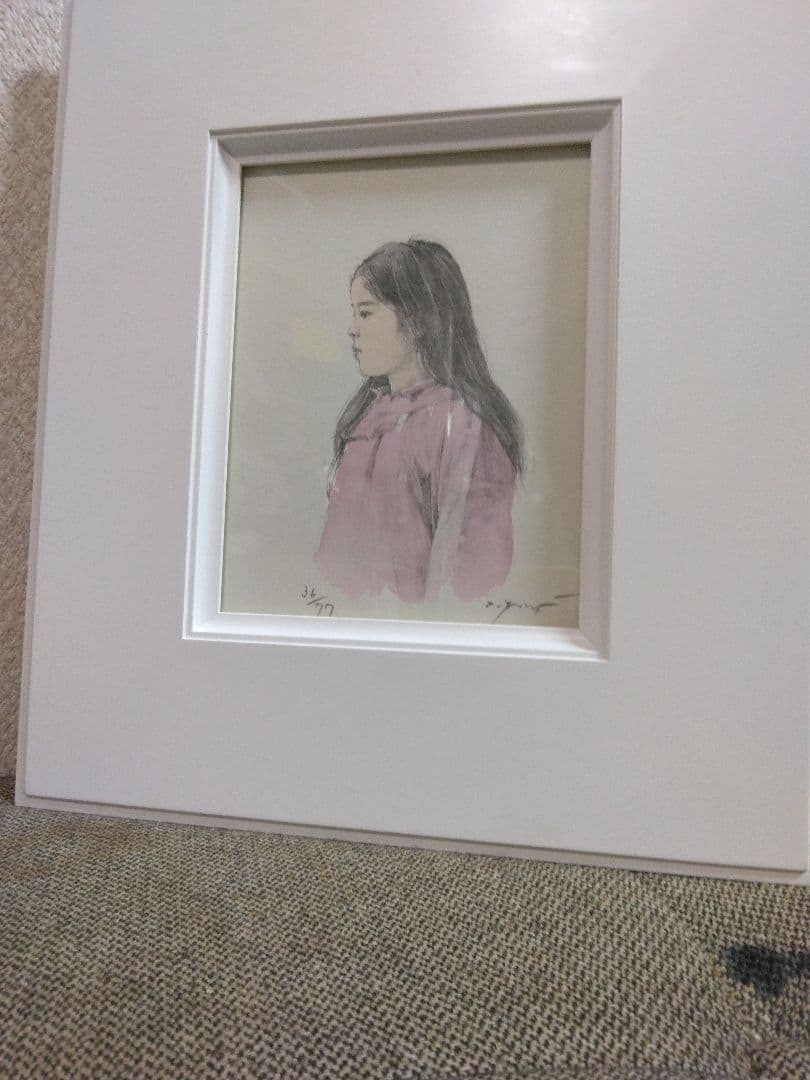 逸品！◇真作◇藤井　勉作　タイトル　おやすみ（赤）36/77　リトグラフ＋手彩