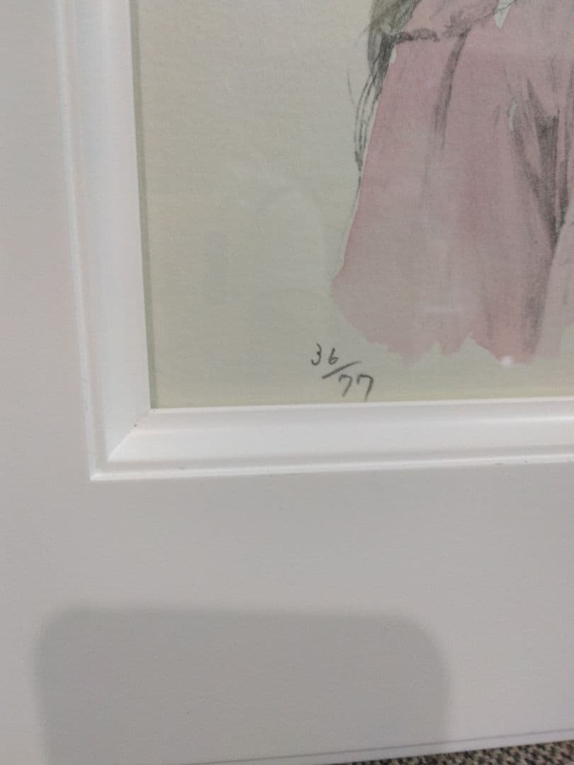 逸品！◇真作◇藤井　勉作　タイトル　おやすみ（赤）36/77　リトグラフ＋手彩