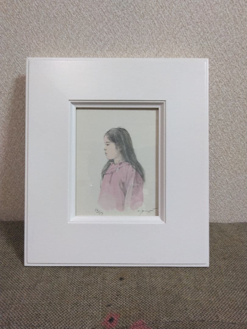 逸品！◇真作◇藤井　勉作　タイトル　おやすみ（赤）36/77　リトグラフ＋手彩