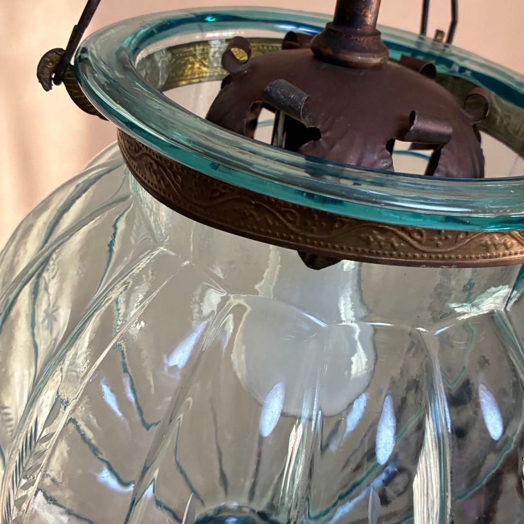 ヴィンテージ レトロ アンティーク ガラス ペンダントランプ 照明