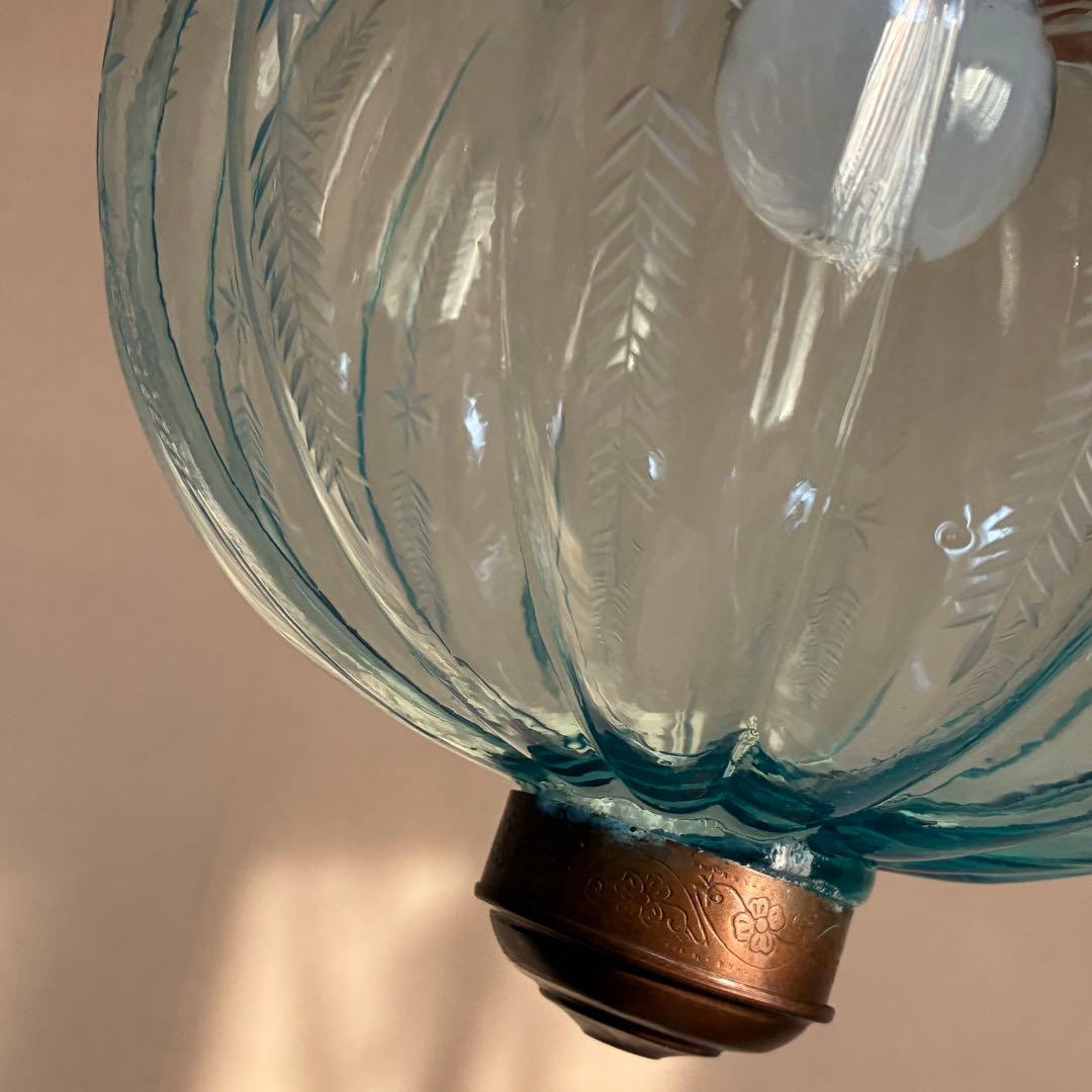 ヴィンテージ レトロ アンティーク ガラス ペンダントランプ 照明