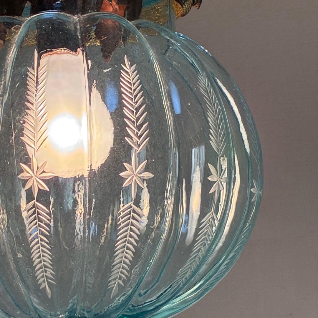 ヴィンテージ レトロ アンティーク ガラス ペンダントランプ 照明