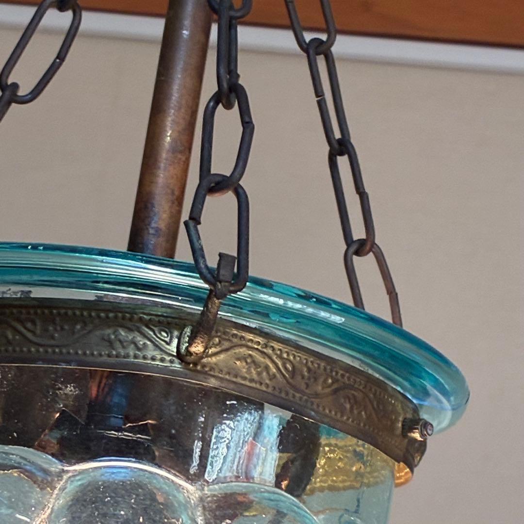 ヴィンテージ レトロ アンティーク ガラス ペンダントランプ 照明