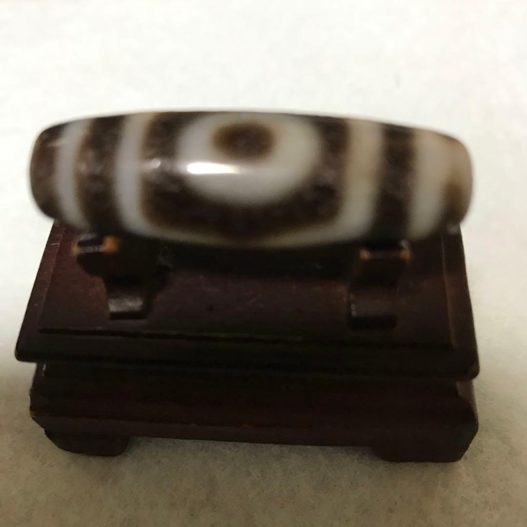 超激レア珍品‼︎ 古代老礦石　三眼天珠　馬蹄痕　黒朱砂