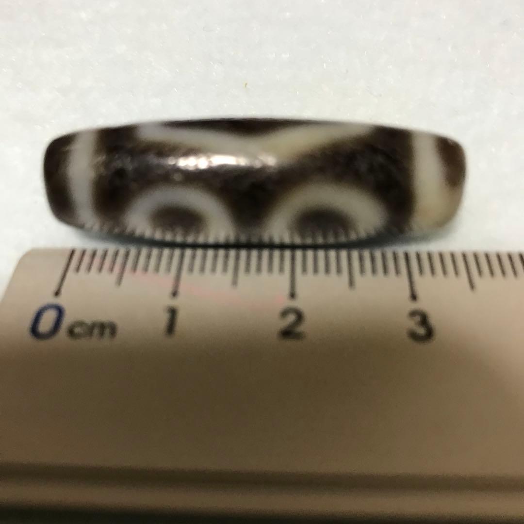 超激レア珍品‼︎ 古代老礦石　三眼天珠　馬蹄痕　黒朱砂