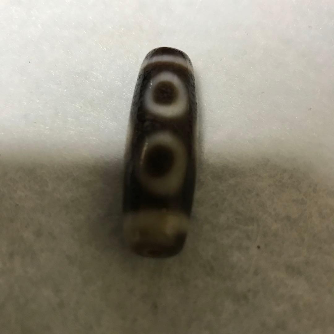 超激レア珍品‼︎ 古代老礦石　三眼天珠　馬蹄痕　黒朱砂