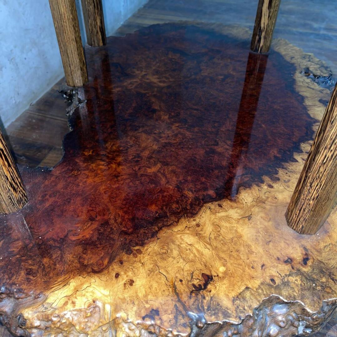 花梨 一枚板 棚 違い棚 天然木 無垢材 玉杢 泡杢 瘤杢 根杢 飾り棚