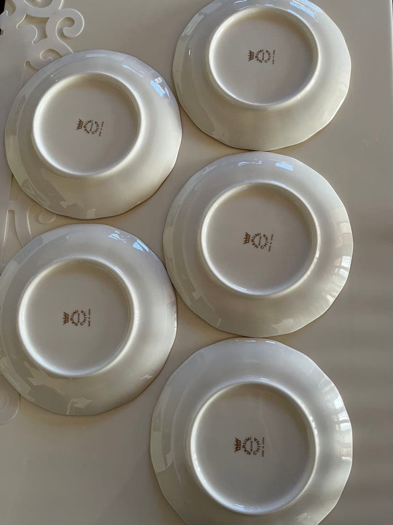 新品未使用　ナルミボーンチャイナ　\"ミラノ\" ケーキ皿5枚セット