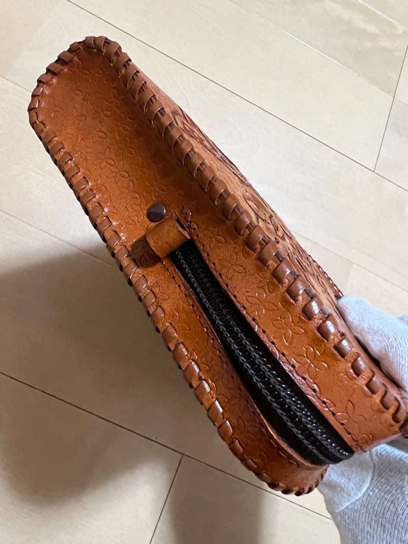 ハンドメイド 本革 鞄 ハンドバッグ バックインバック クラッチバッグ