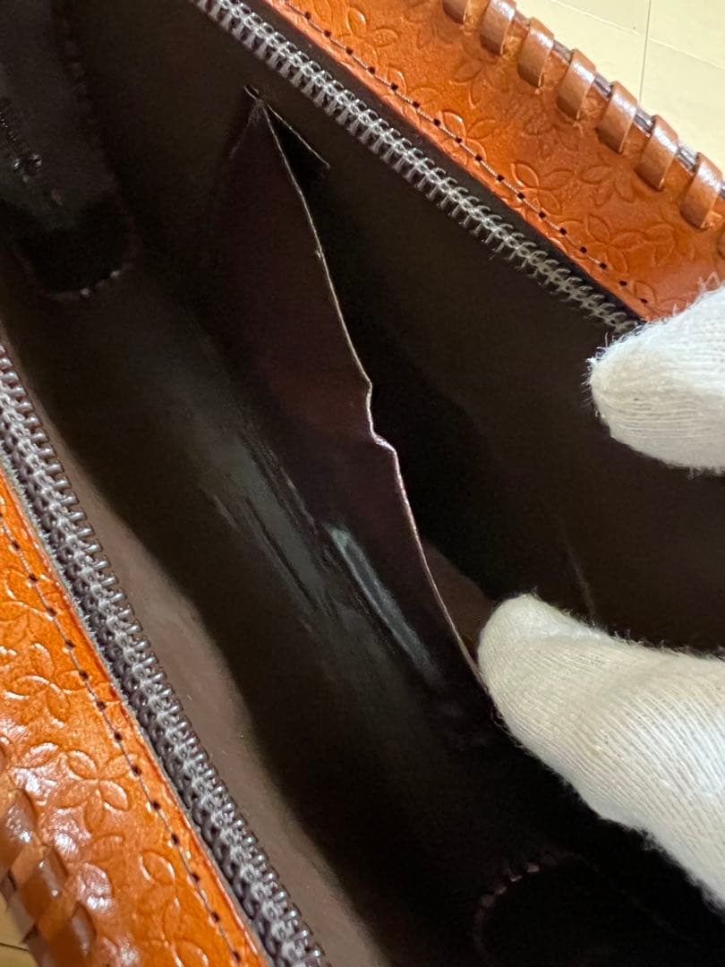 ハンドメイド 本革 鞄 ハンドバッグ バックインバック クラッチバッグ