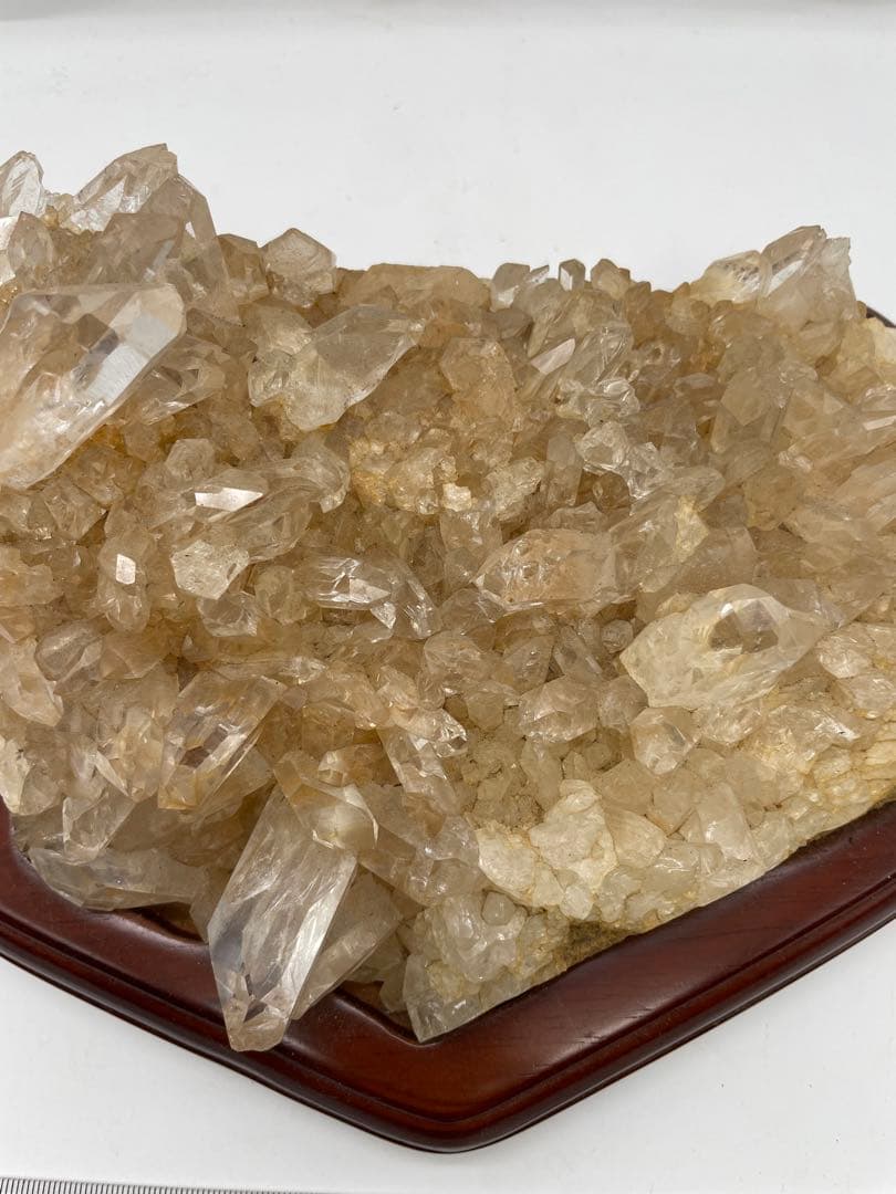 水晶結晶 置物 木製台座付き