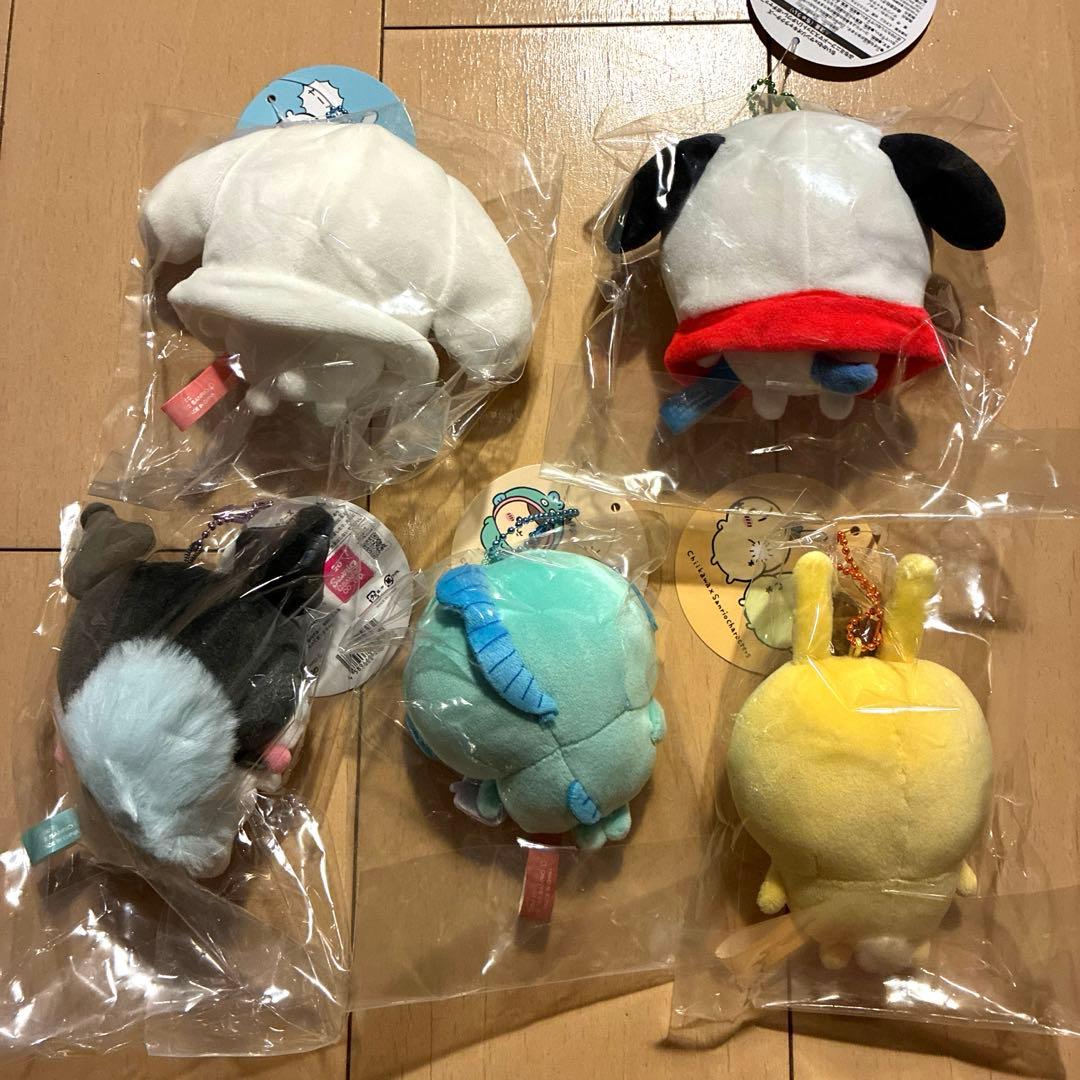 ちいかわ×サンリオキャラクターズ コラボ マスコット ぬいぐるみ 5点セット ①