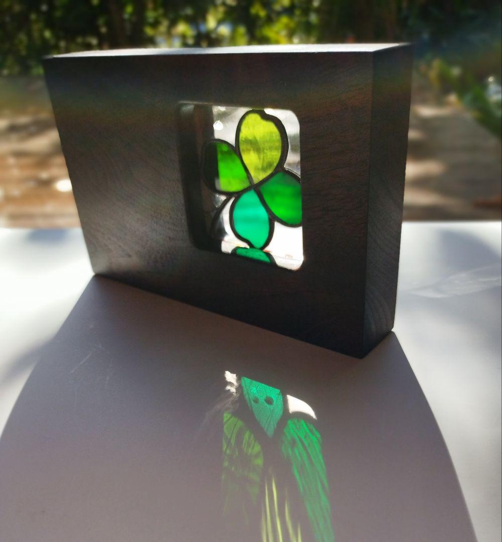 プチステンドグラス　四ツ葉のクローバー