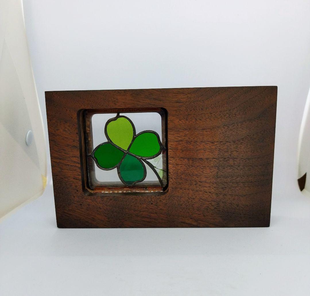 プチステンドグラス　四ツ葉のクローバー