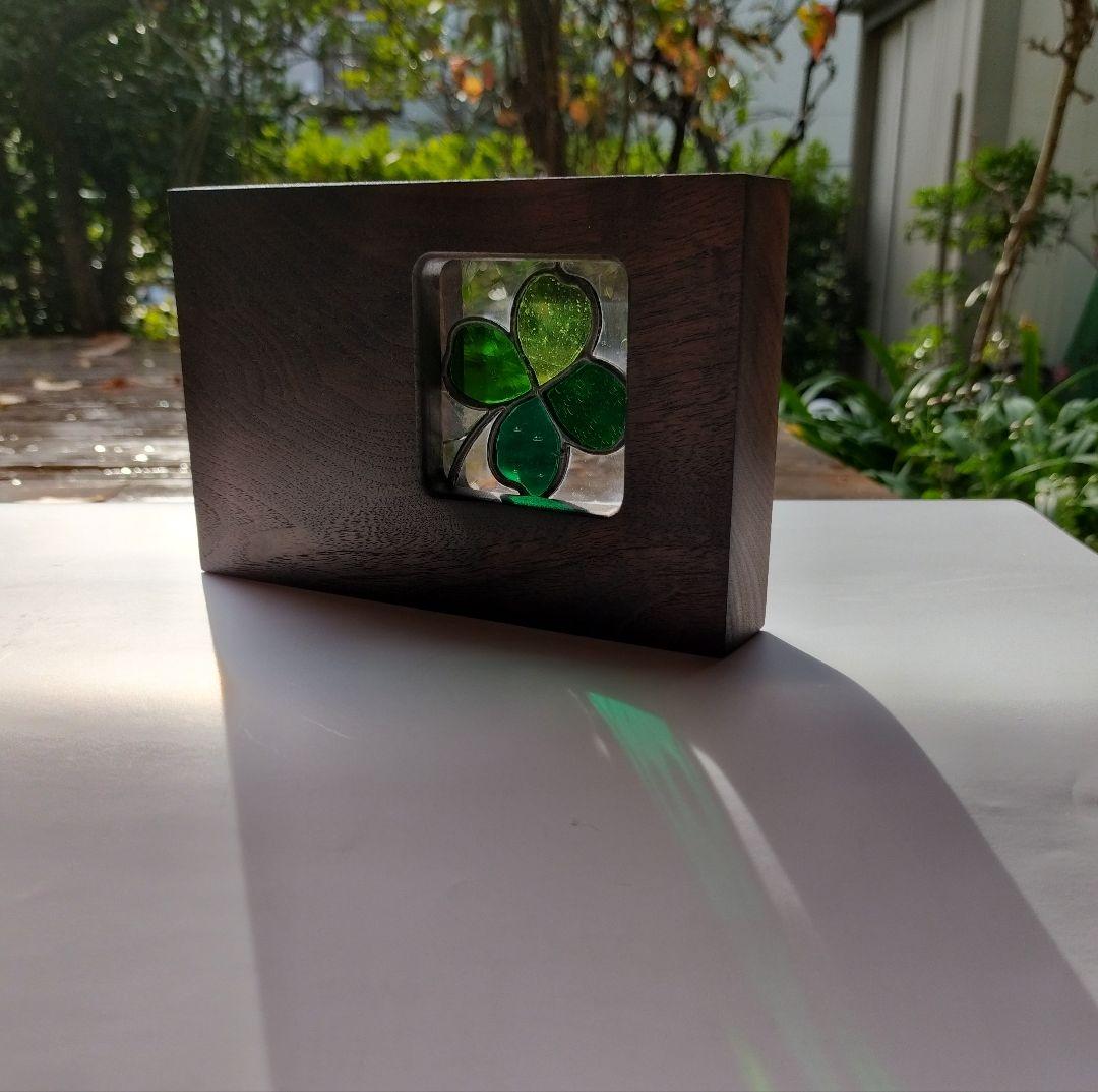 プチステンドグラス　四ツ葉のクローバー