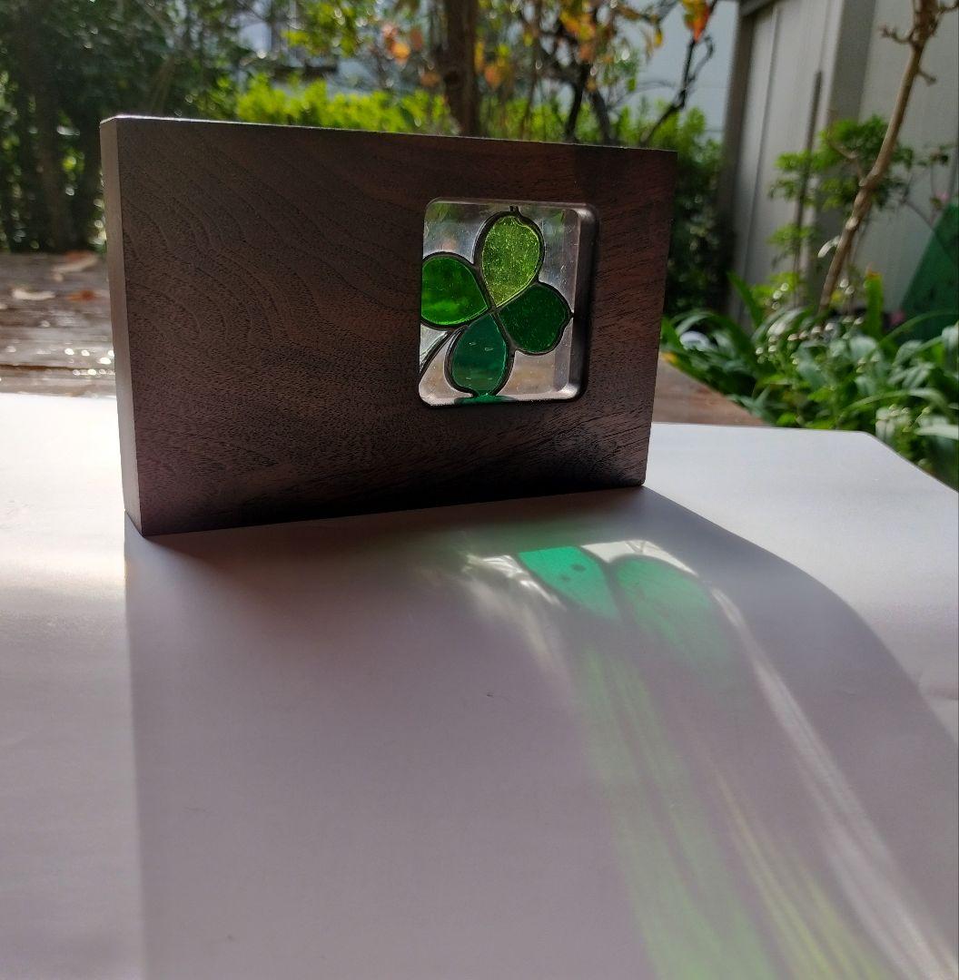 プチステンドグラス　四ツ葉のクローバー