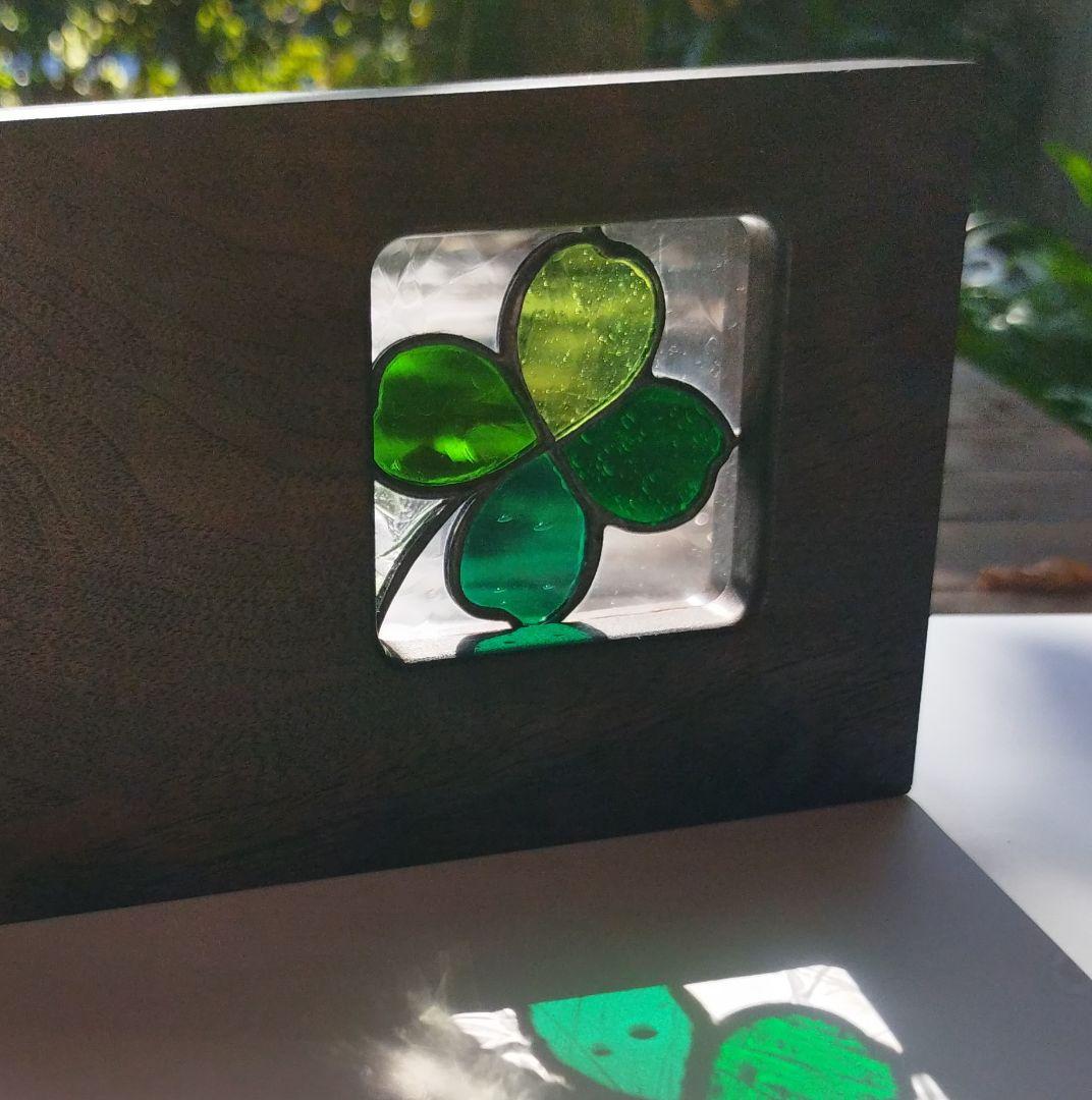 プチステンドグラス　四ツ葉のクローバー