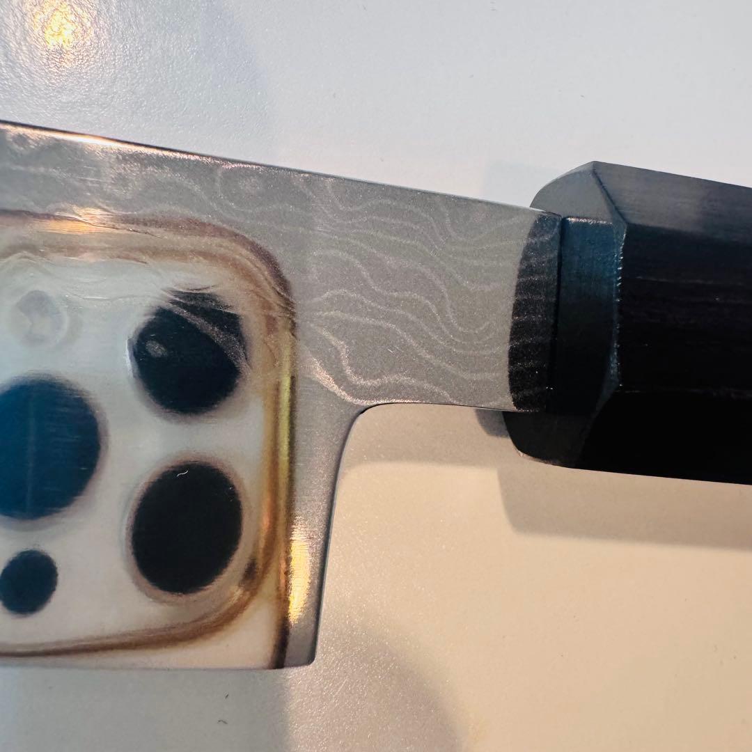 270mm ダマスカス　墨流し　柳刃包丁 天然木八角柄 鏡面仕上げ 刺身用