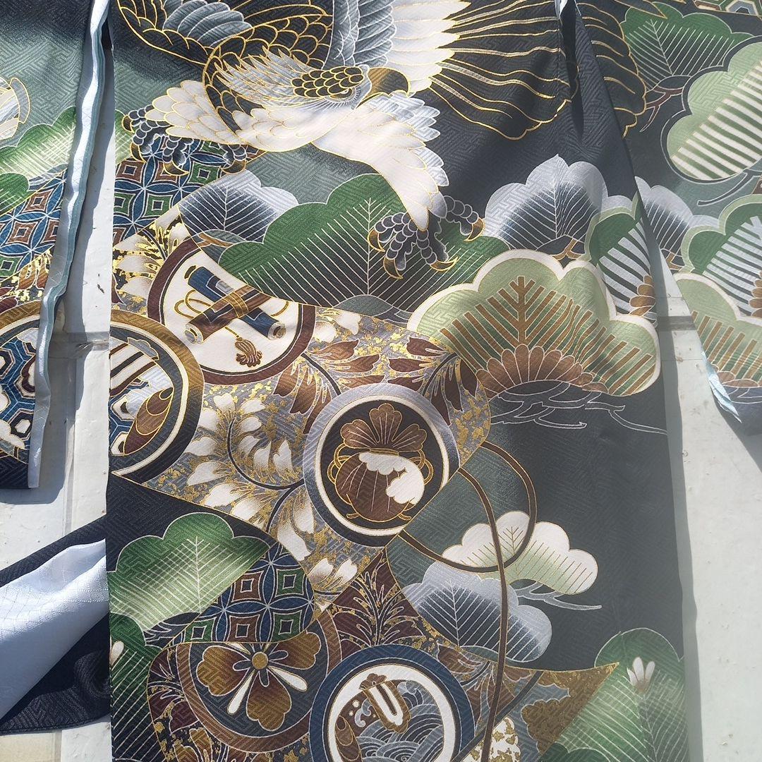 七五三用 黒地 松模様 着物