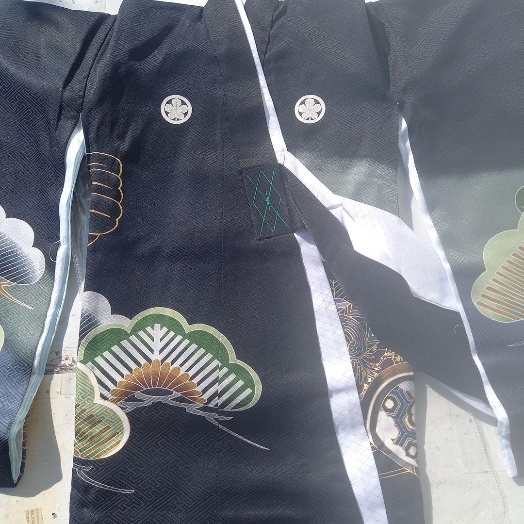 七五三用 黒地 松模様 着物