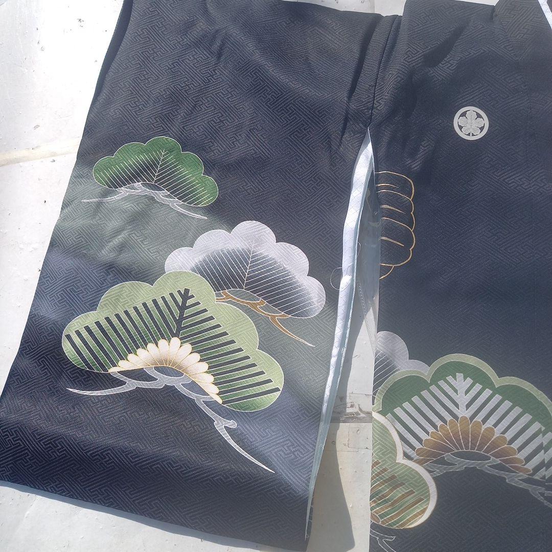 七五三用 黒地 松模様 着物