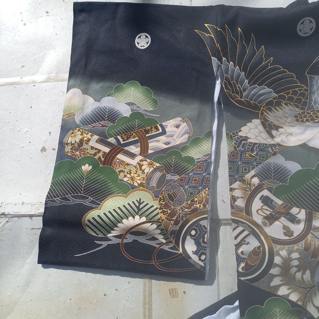 七五三用 黒地 松模様 着物