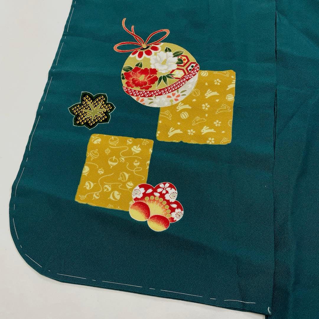 七五三 着物 女の子 7歳 深緑 重ね衿付き 2601-3