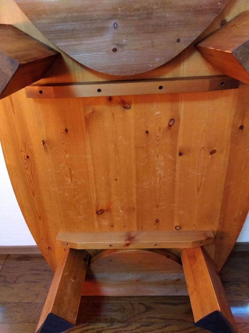 楕円形ナチュラルウッドローテーブル