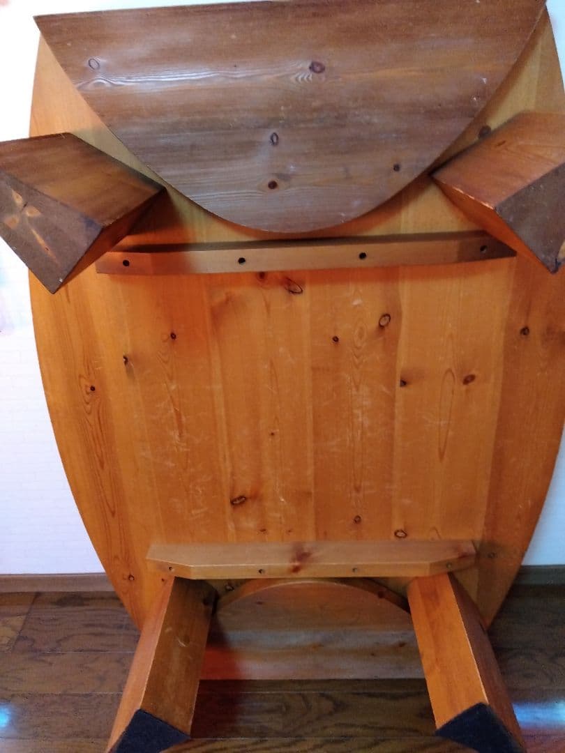 楕円形ナチュラルウッドローテーブル