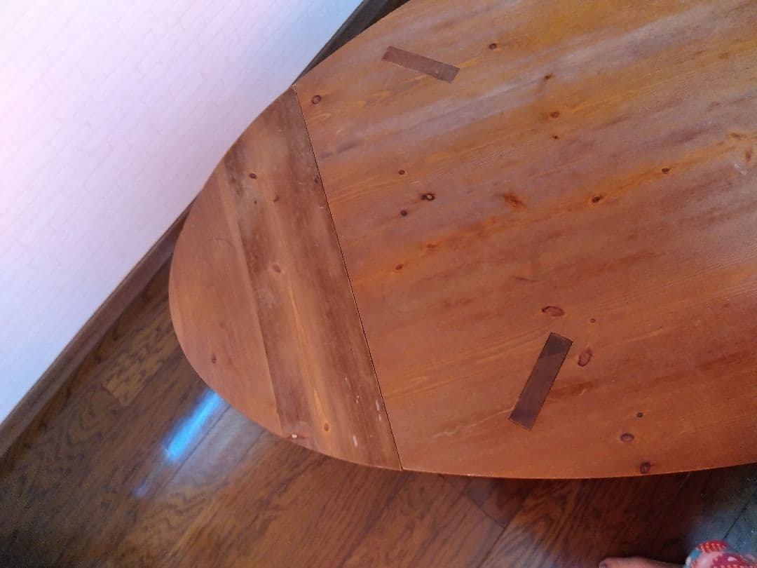 楕円形ナチュラルウッドローテーブル